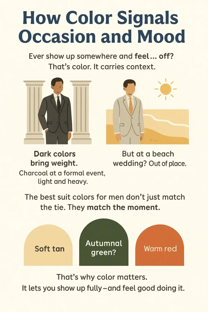 Infographic showing how color choices reflect mood and occasion