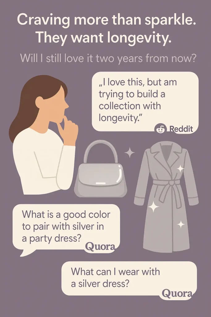 Infographic exploring public opinion on metallic fashion trends